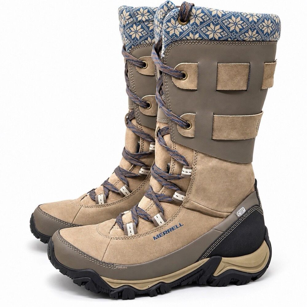 Women’s Merrill Boulder Polarland Rove High Top Waterproof Winter Boots Size 9.5